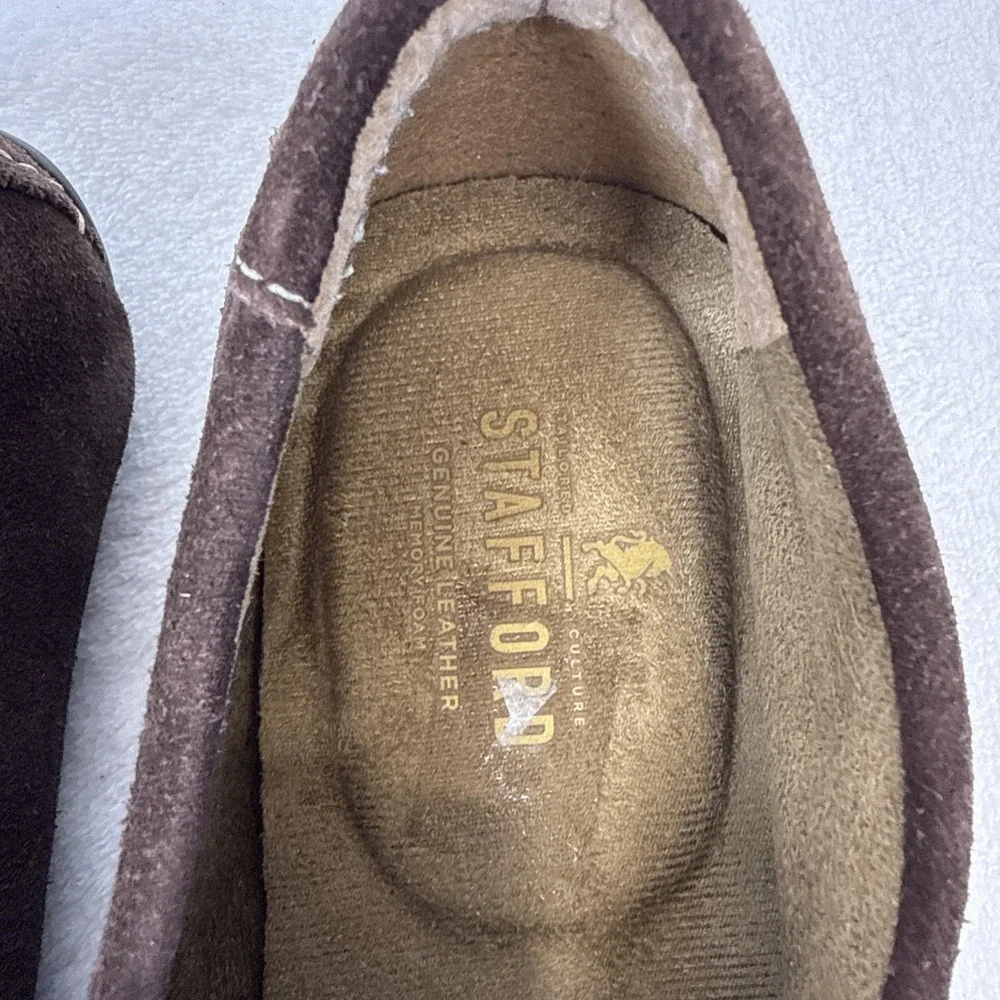 Stafford Brown Suede Casual Slip On Moccasins Drive Men's Brown Shoes Size 11